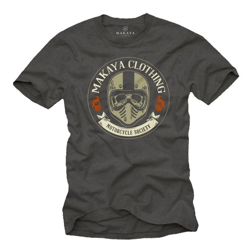 Biker skull shirt - skull, mit